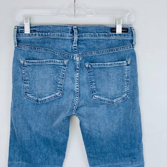Citizens of Humanity COH Dip Dye Raw Hem Agnes Crop Mid Rise Slim Straight Jeans - Picture 7 of 11